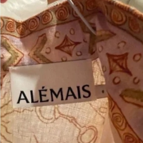 ALEMAIS Orange Solitaire Bell Sleeve Midi Dress size 6 - Picture 7 of 7